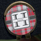 Red & Gray Plaid Golf Ball Marker Hat Clip - Gold - Close Up