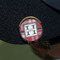 Red & Gray Plaid Golf Ball Marker Hat Clip - Gold - On Hat