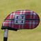 Red & Gray Plaid Golf Club Cover - Front