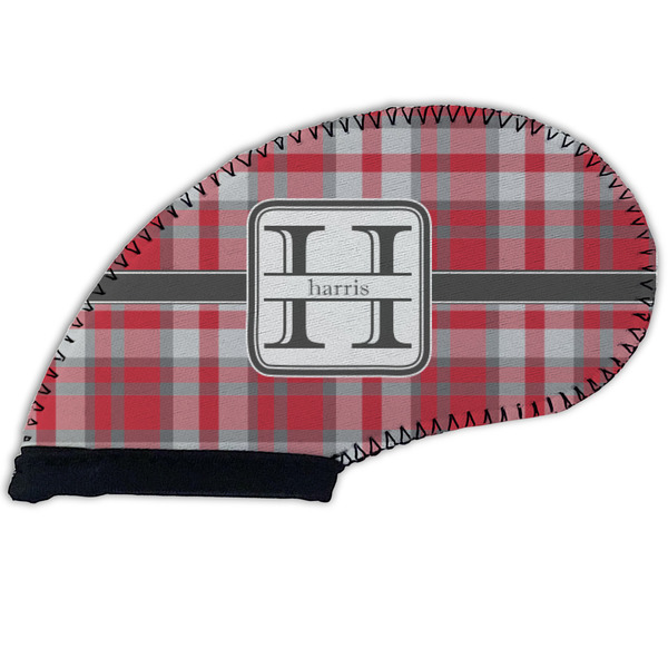 Red & Gray Plaid Golf Club Covers - FRONT