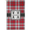 Red & Gray Plaid Golf Towel (Personalized) - APPROVAL (Small Full Print)