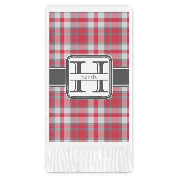 Custom Red & Gray Plaid Guest Paper Towels - Full Color (Personalized)