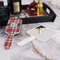 Red & Gray Plaid Hair Brush - With Hand Mirror