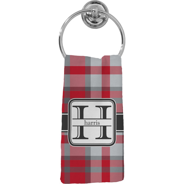 Custom Red & Gray Plaid Hand Towel - Full Print (Personalized)