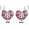Red & Gray Plaid Heart Keychain (Front + Back)