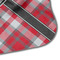 Red & Gray Plaid Hooded Baby Towel- Detail Corner
