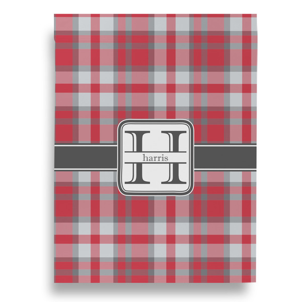Red & Gray Plaid House Flags - Double Sided - FRONT