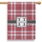 Red & Gray Plaid 28" House Flag - Single Sided (Personalized)