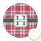 Red & Gray Plaid Printed Cookie Topper - 2.5" (Personalized)