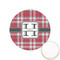Red & Gray Plaid Printed Cookie Topper - 1.25" (Personalized)