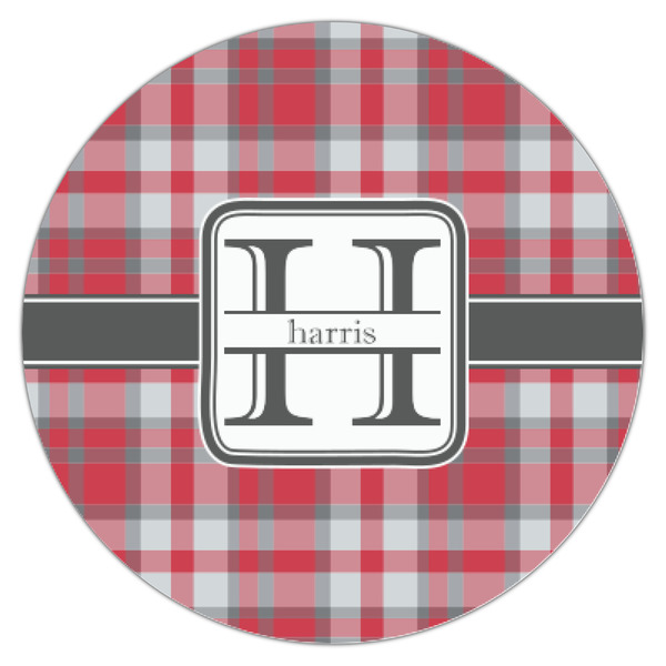 Red & Gray Plaid Icing Circle - XSmall - Single