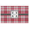 Red & Gray Plaid Indoor / Outdoor Rug - 3'x5' - Front Flat