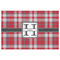 Red & Gray Plaid Indoor / Outdoor Rug - 4'x6' - Front Flat