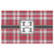 Red & Gray Plaid Indoor / Outdoor Rug - 5'x8' - Front Flat