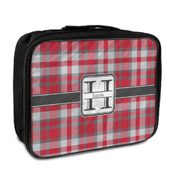 Red & Gray Plaid Insulated Lunch Bag (Personalized)