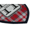Red & Gray Plaid Iron on Shield 3 Detail