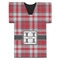 Red & Gray Plaid Jersey Bottle Cooler - FRONT (flat)