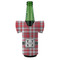 Red & Gray Plaid Jersey Bottle Cooler - FRONT (on bottle)