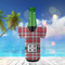 Red & Gray Plaid Jersey Bottle Cooler - LIFESTYLE