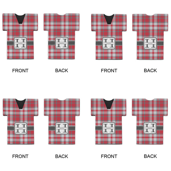 Red & Gray Plaid Jersey Bottle Cooler - Set of 4 - APPROVAL