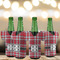 Red & Gray Plaid Jersey Bottle Cooler - Set of 4 - LIFESTYLE
