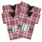 Red & Gray Plaid Jersey Bottle Cooler - Set of 4 - MAIN (flat)