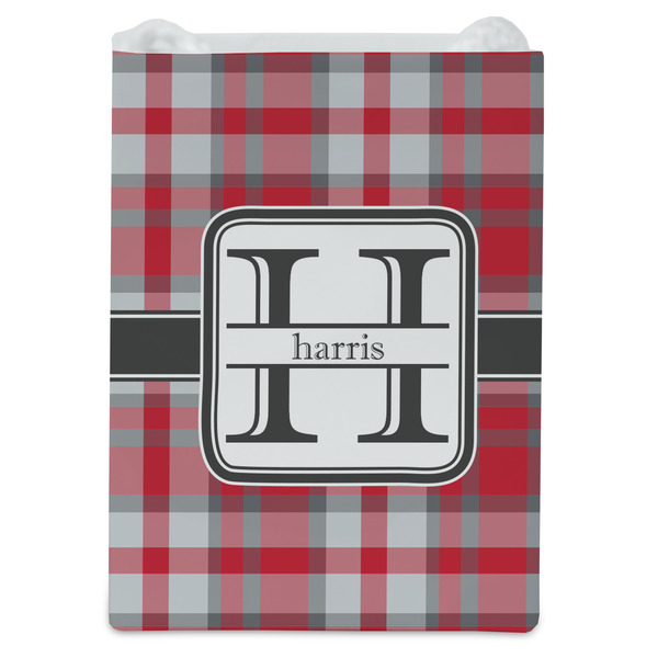 Red & Gray Plaid Jewelry Gift Bag - Gloss - Front