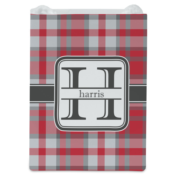 Red & Gray Plaid Jewelry Gift Bag - Matte - Front