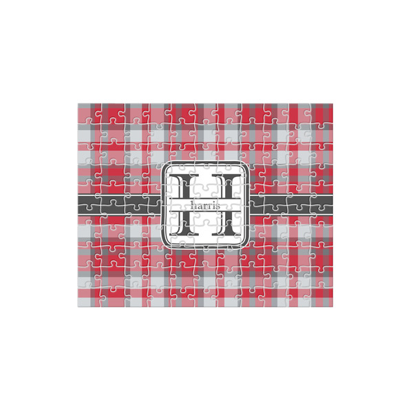 Custom Red & Gray Plaid 110 pc Jigsaw Puzzle (Personalized)