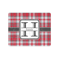 Red & Gray Plaid Jigsaw Puzzles (Personalized)