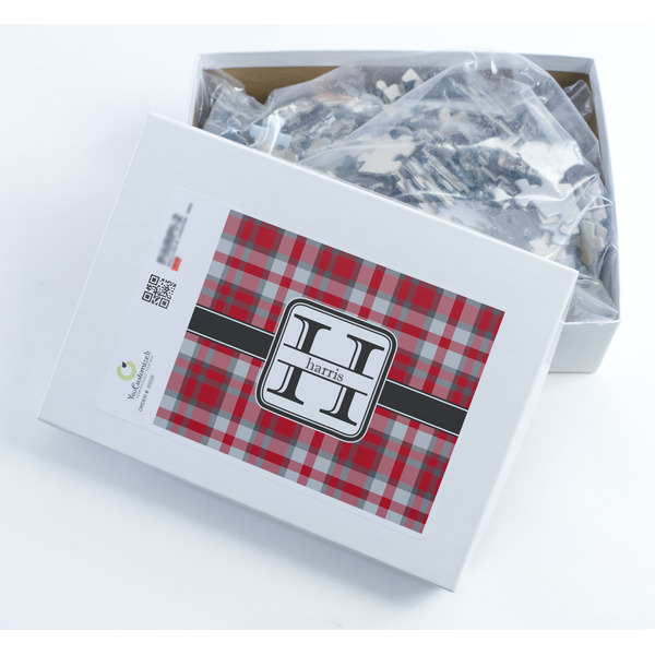 Red & Gray Plaid Jigsaw Puzzle 500 Piece - Box