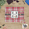 Red & Gray Plaid Jigsaw Puzzle 500 Piece - In Context