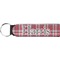 Red & Gray Plaid Keychain Fob (Personalized)