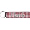 Red & Gray Plaid Neoprene Keychain Fob (Personalized)
