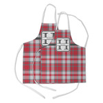 Red & Gray Plaid Kid's Apron w/ Name and Initial