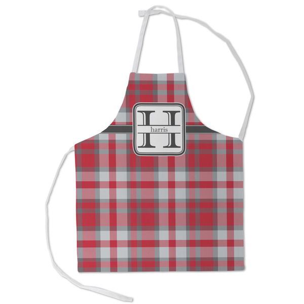 Custom Red & Gray Plaid Kid's Apron - Small (Personalized)
