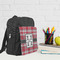 Red & Gray Plaid Kid's Backpack - Lifestyle