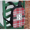 Red & Gray Plaid Kids Backpack - In Context