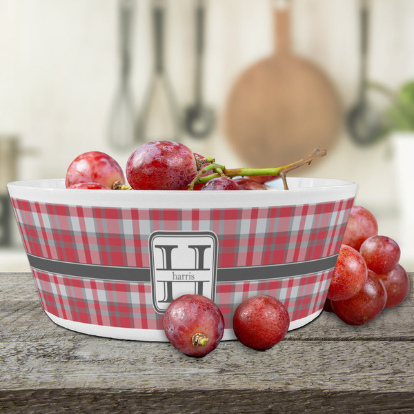 Red & Gray Plaid Kids Bowls - LIFESTYLE