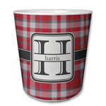 Red & Gray Plaid Plastic Tumbler 6oz (Personalized)