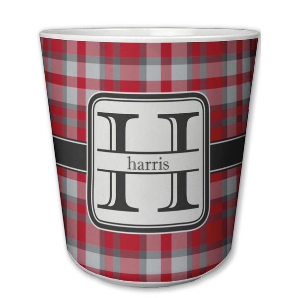 Custom Red & Gray Plaid Plastic Tumbler 6oz (Personalized)