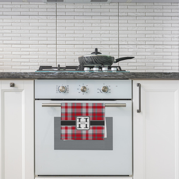 Red & Gray Plaid Kitchen Towel - Poly Cotton - Lifestyle