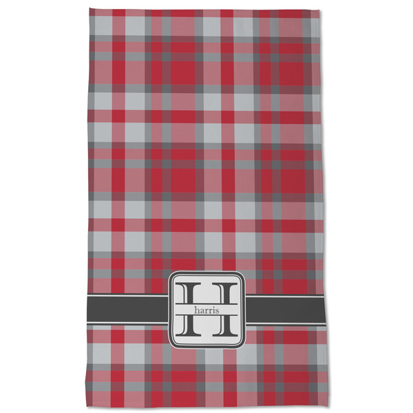 Red & Gray Plaid Kitchen Towel - Poly Cotton - Full Front