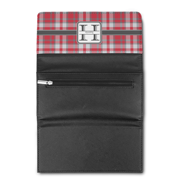 Red & Gray Plaid Ladies Wallet (Open)