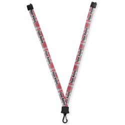 Red & Gray Plaid Lanyard (Personalized)