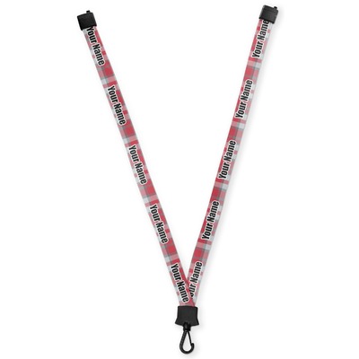 Red & Gray Plaid Lanyard (Personalized)