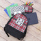 Red & Gray Plaid Large Backpack - Black - With Stuff