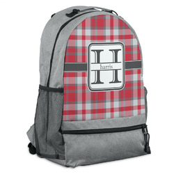 Red & Gray Plaid Backpack (Personalized)