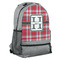 Red & Gray Plaid Large Backpack - Gray - Angled View