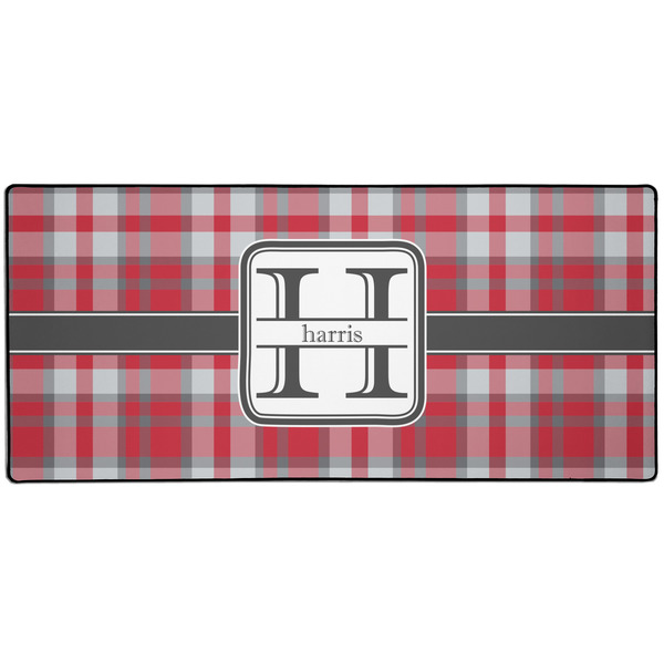 Custom Red & Gray Plaid Gaming Mouse Pad (Personalized)